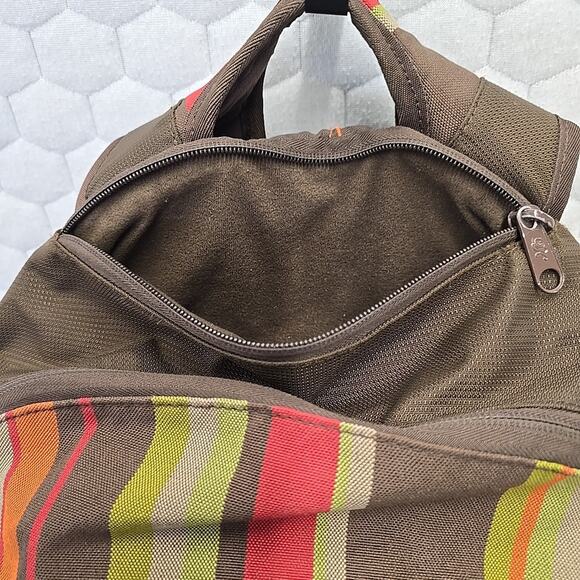 Dakine Womens Prom Pack Backpack Brown Stripes Hiking School Rucksack - Picture 9 of 16